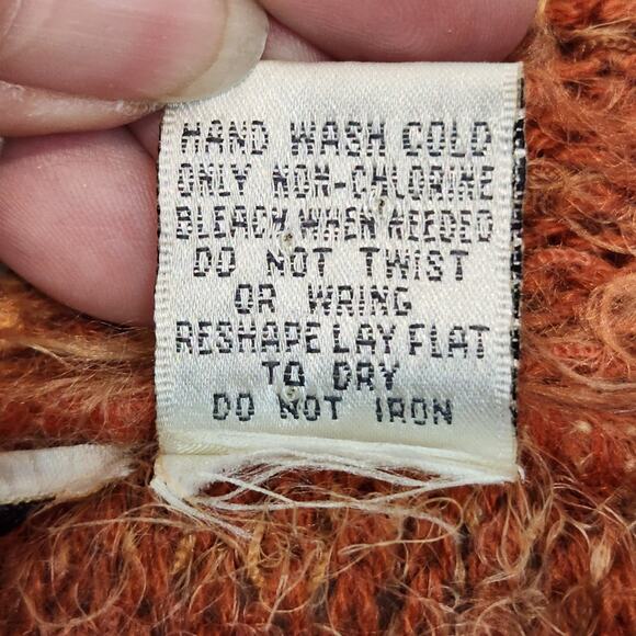 Twiggy Y2K Terra Cotta Wool Blend Felted Knit Mock Neck Sweater Women's L - Picture 4 of 7